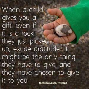 when a child gives you a rock